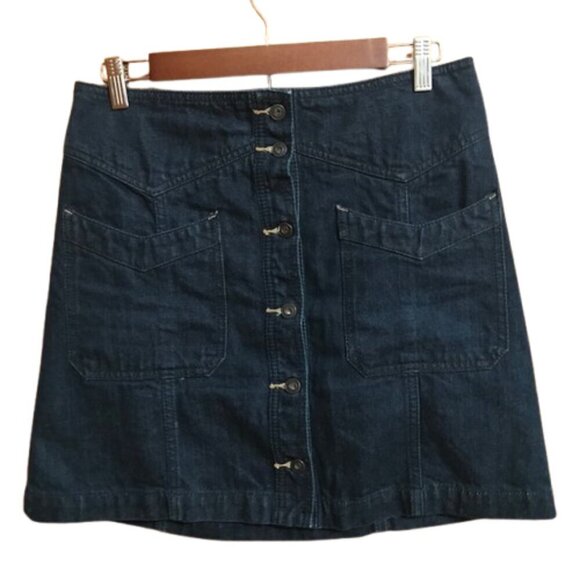 Free People Women's Cord Come a Little Closer Mini Skirt Dark Wash Size 8 - Picture 2 of 7